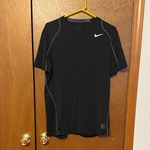 Nike Black Pro T-Shirt with White Swoosh